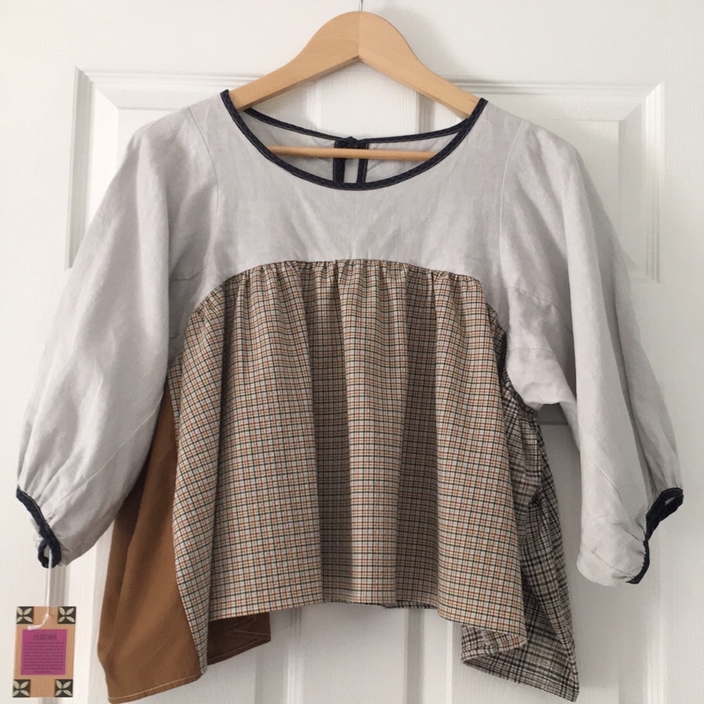 LA REUNION Patchwork Top, Neutral - image 3